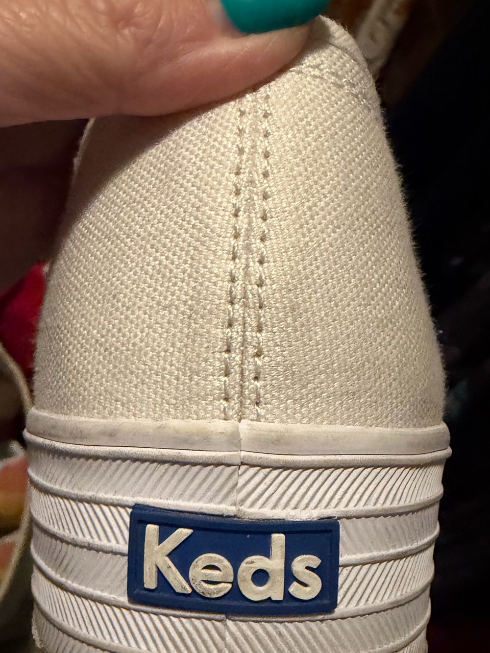 Keds Women’s White Canvas Lace-Up Sneakers - Picture 8 of 12